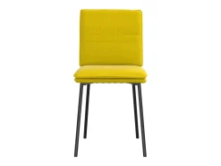 Juego de 2 sillas de comedor de terciopelo amarillo