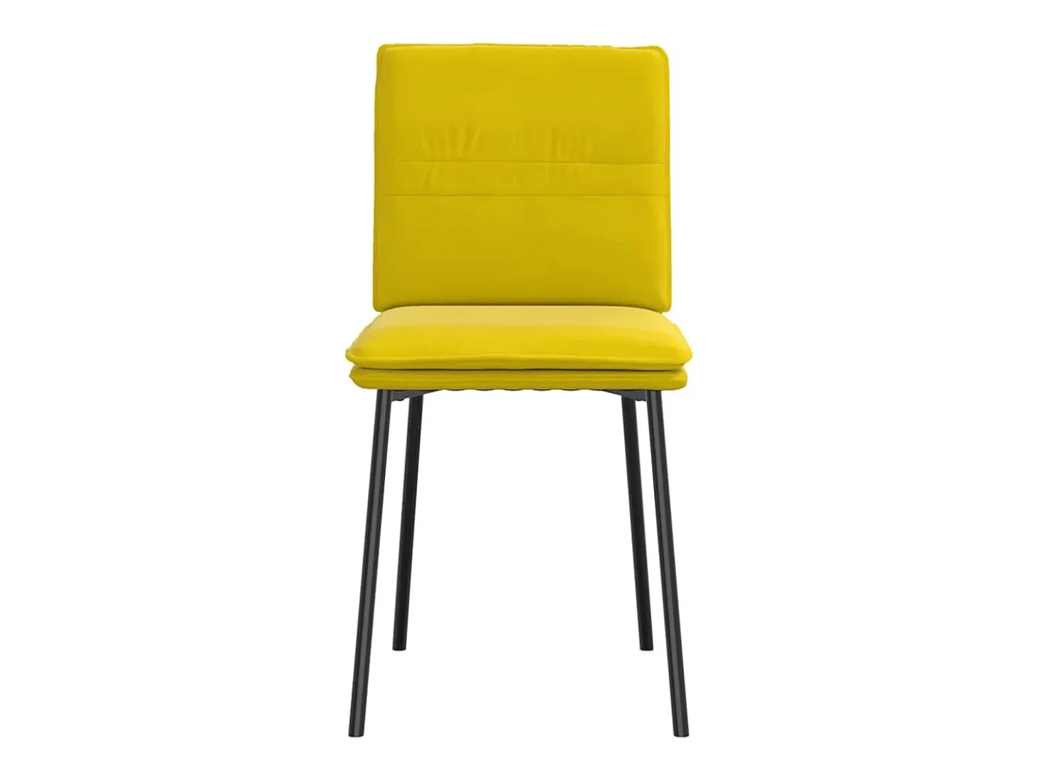 Juego de 2 sillas de comedor de terciopelo amarillo