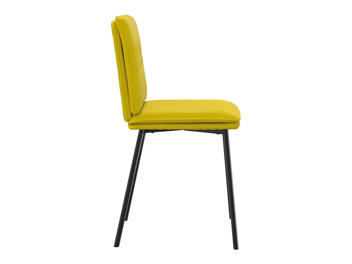 Juego de 2 sillas de comedor de terciopelo amarillo