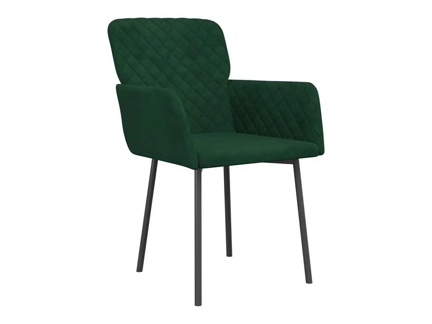 Juego de 2 sillas de comedor de terciopelo verde oscuro
