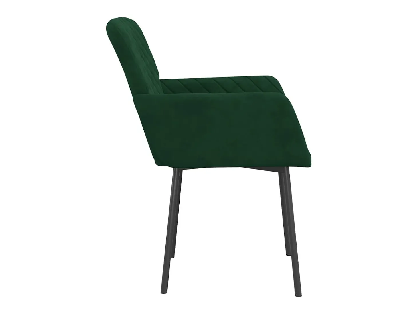 Juego de 2 sillas de comedor de terciopelo verde oscuro
