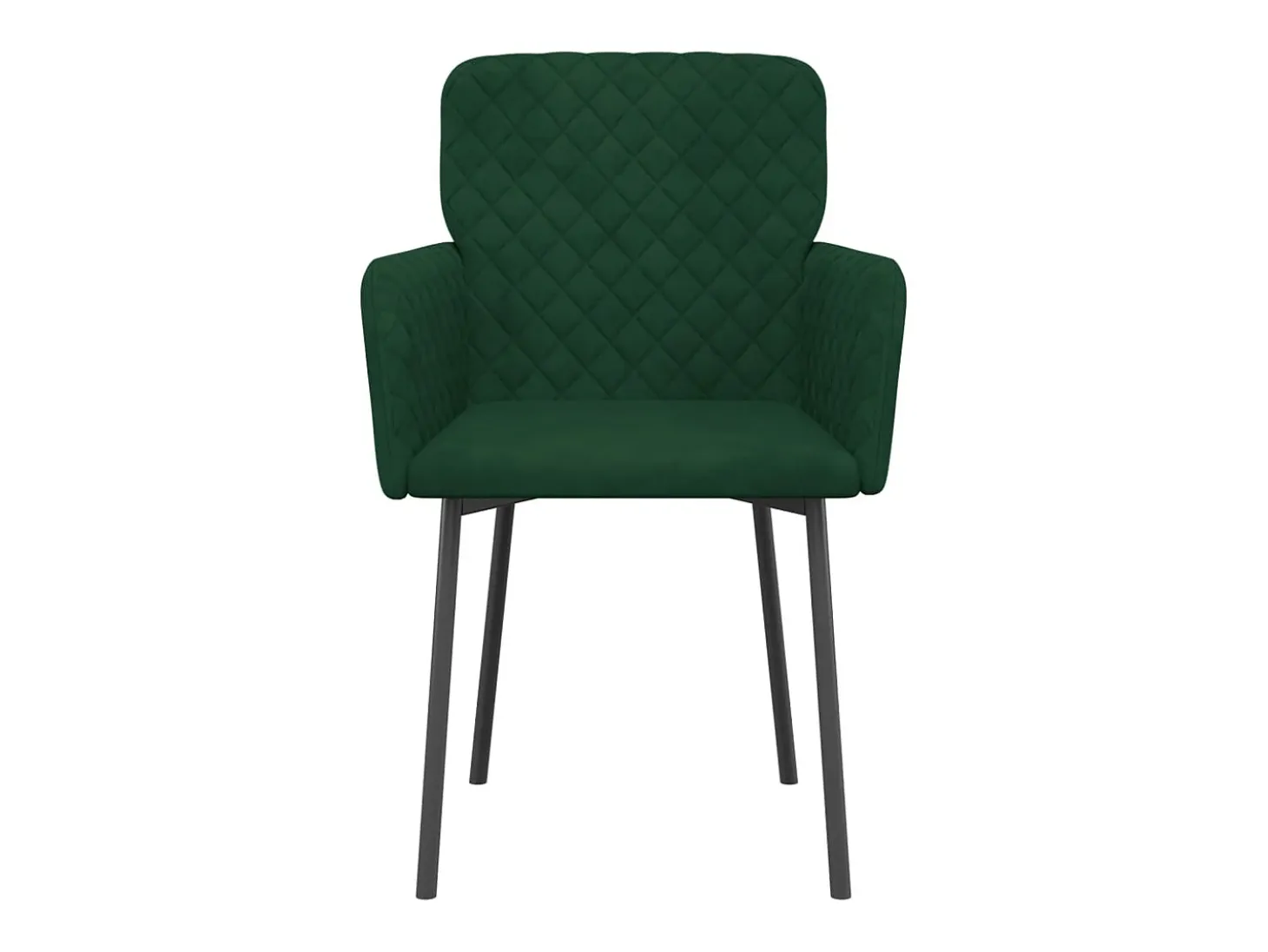 Juego de 2 sillas de comedor de terciopelo verde oscuro