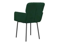 Juego de 2 sillas de comedor de terciopelo verde oscuro