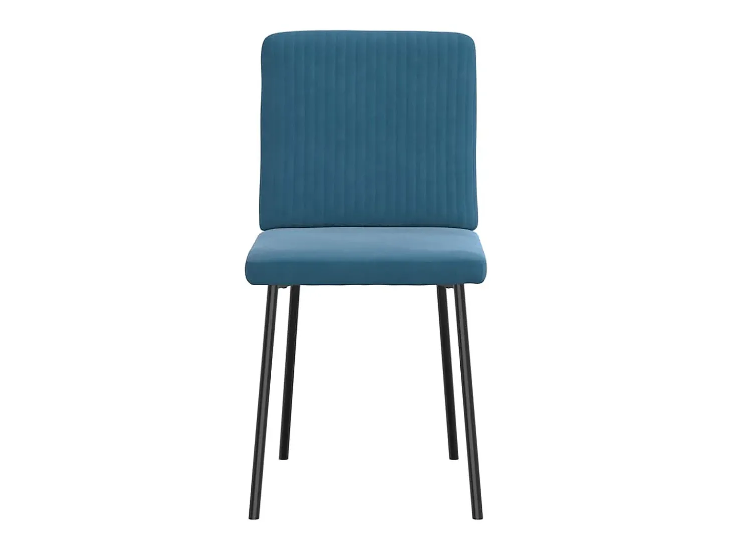 Juego de 4 sillas de comedor de terciopelo azul