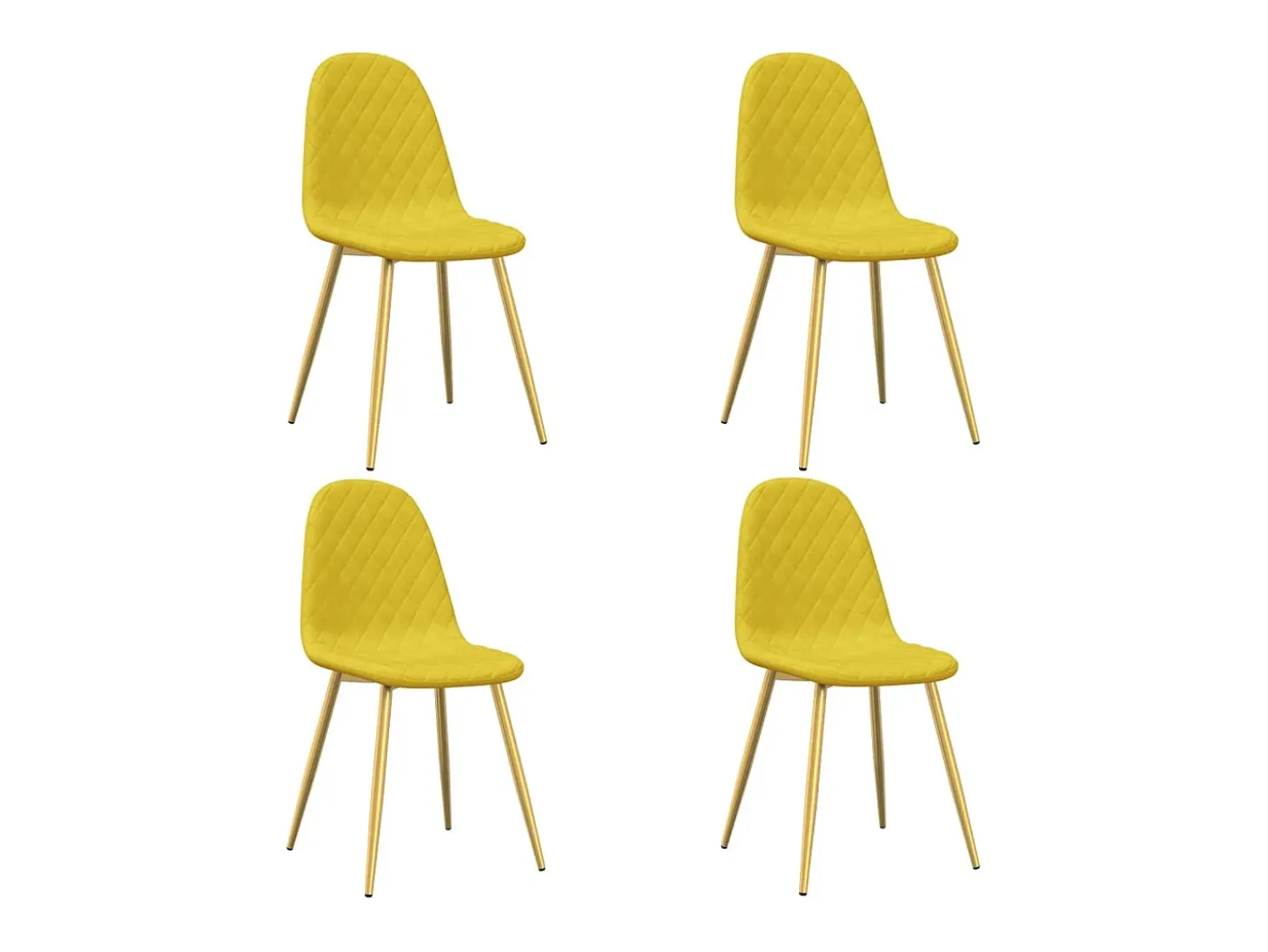 Juego de 4 Sillas de comedor terciopelo amarillo mostaza ES789958