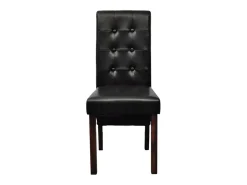 Juego de 2 Sillas de comedor cuero sintético negro ES643416