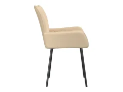 Juego de 2 Sillas de comedor tela color crema ES310671