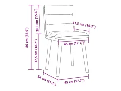 Juego de 4 sillas de comedor de tela gris claro