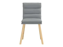 Juego de 4 sillas de comedor de tela gris claro