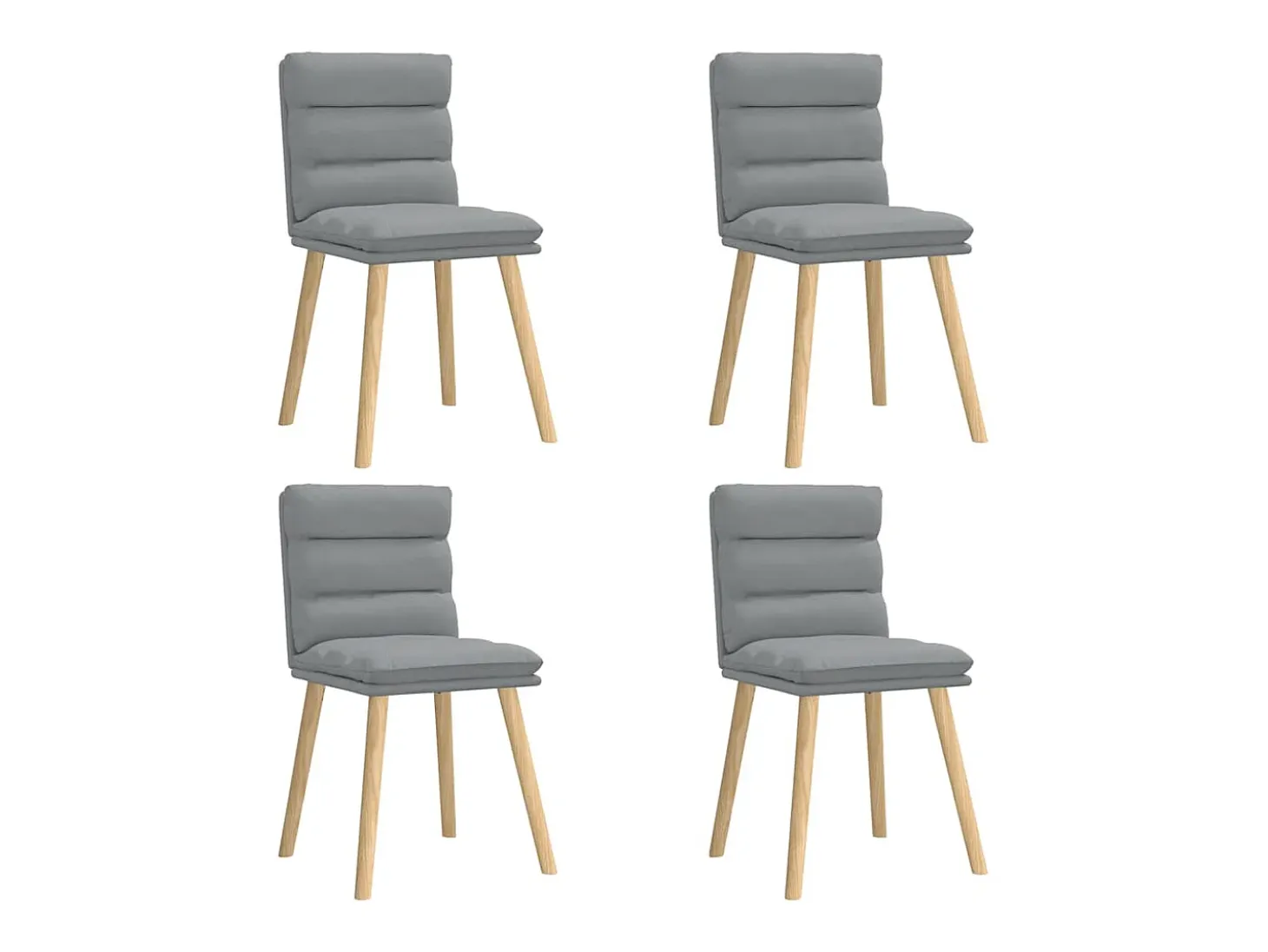 Juego de 4 sillas de comedor de tela gris claro