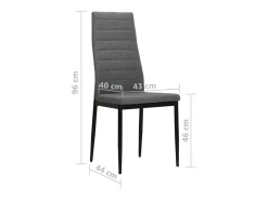 Juego de 4 sillas de comedor de tela gris claro