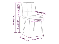 Juego de 2 sillas de comedor de terciopelo negro