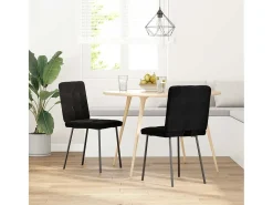 Juego de 2 sillas de comedor de terciopelo negro