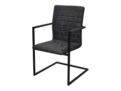 Juego de 2 Sillas de comedor voladizas cuero sintético negro ES336347