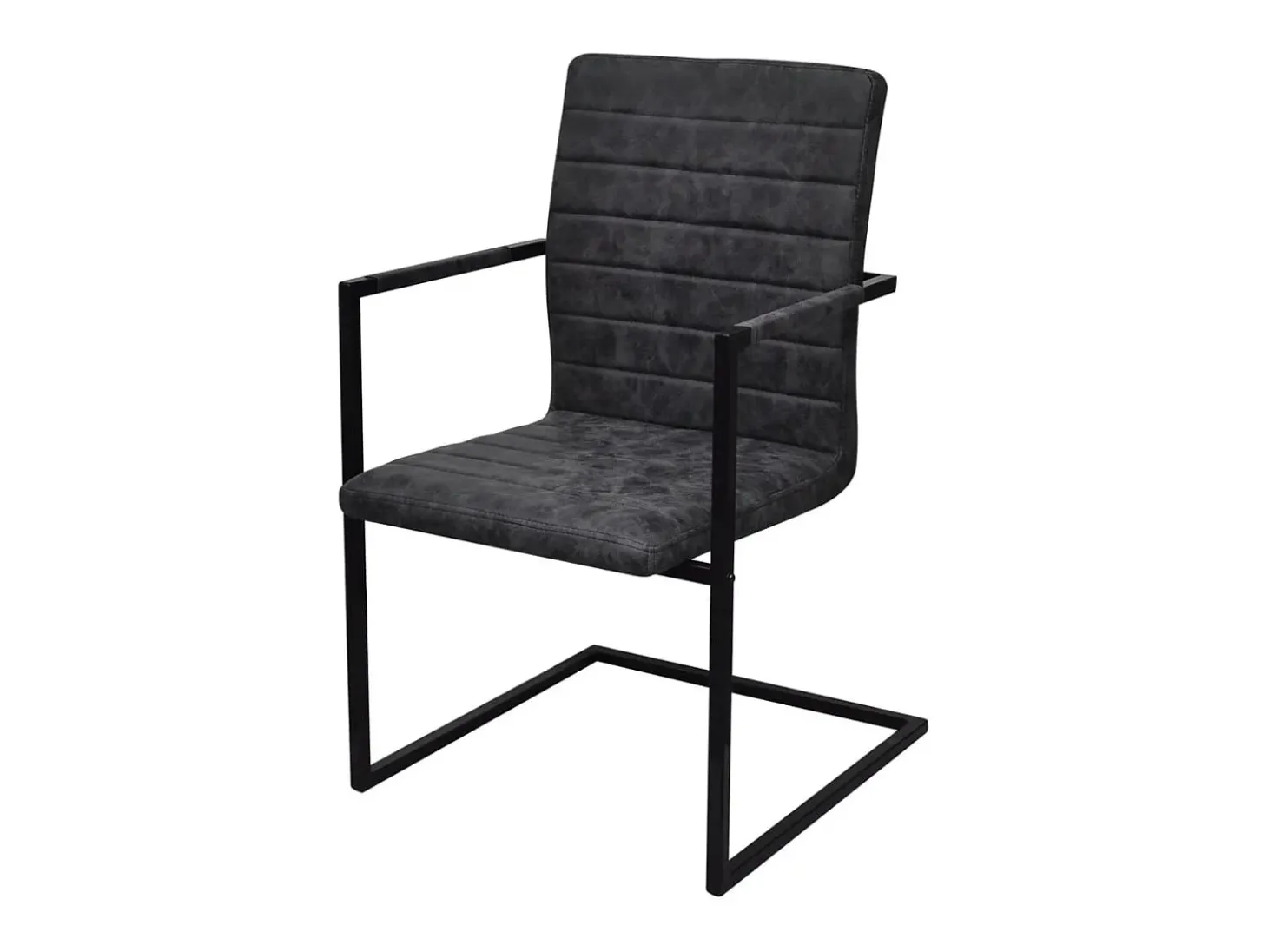 Juego de 2 Sillas de comedor voladizas cuero sintético negro ES336347