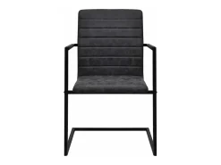 Juego de 2 Sillas de comedor voladizas cuero sintético negro ES336347
