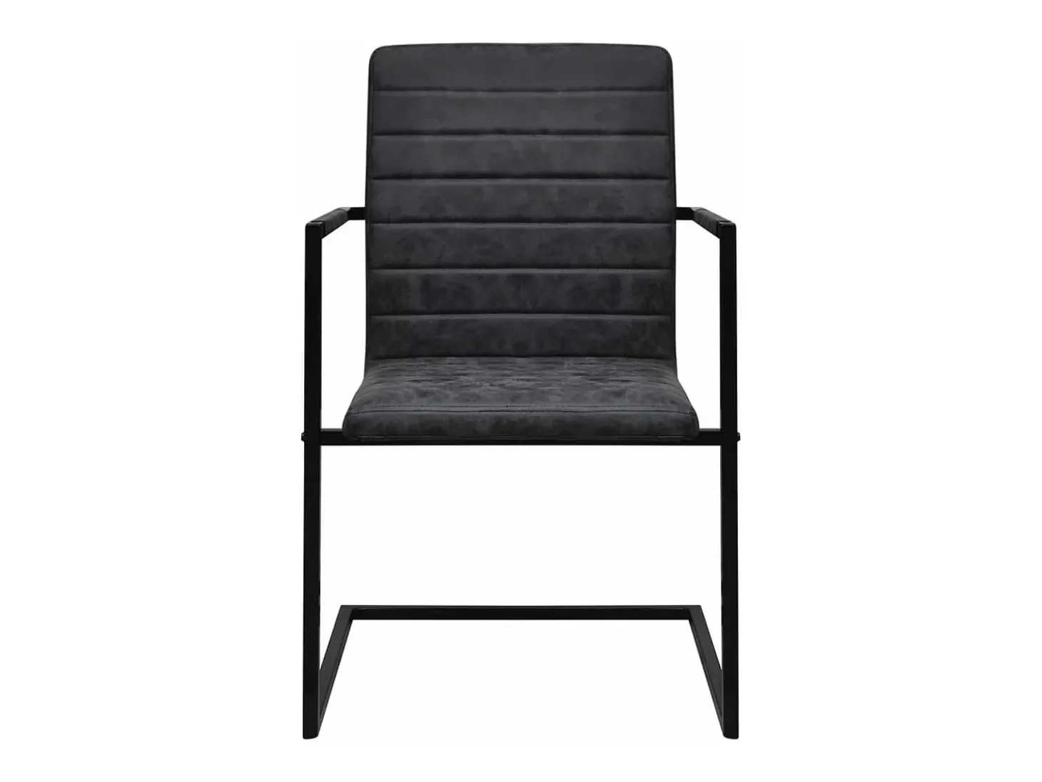 Juego de 2 Sillas de comedor voladizas cuero sintético negro ES336347