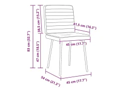 Juego de 6 sillas de comedor de piel sintética negra