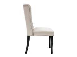 Juego de 2 sillas de comedor tapizadas en terciopelo - 49 x 61 x 100 cm - patas de roble - para dormitorio y sala de estar - beige
