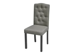 Juego de 2 sillas de comedor de tela gris