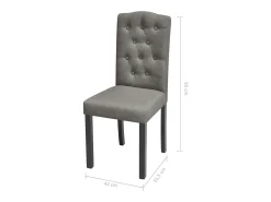Juego de 2 sillas de comedor de tela gris