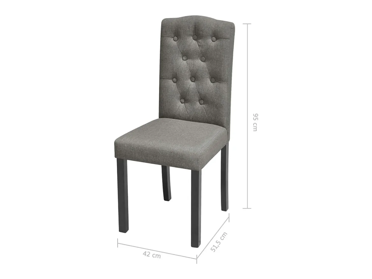 Juego de 2 sillas de comedor de tela gris