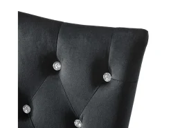 Juego de 2 sillas de comedor de terciopelo negro