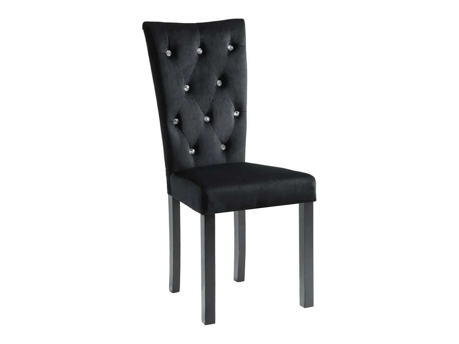 Juego de 2 sillas de comedor de terciopelo negro