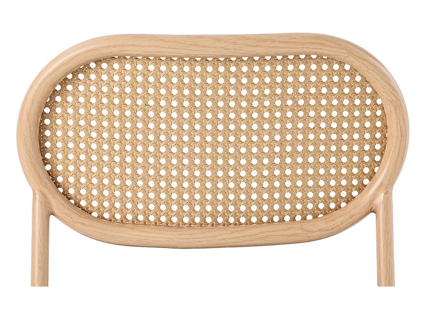 Juego de 4 sillas de comedor de ratán, polipiel (PU) y metal – marrón