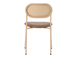 Juego de 4 sillas de comedor de ratán, polipiel (PU) y metal – marrón