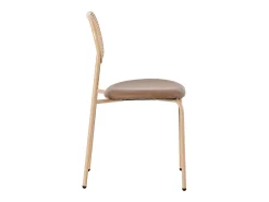 Juego de 4 sillas de comedor de ratán, polipiel (PU) y metal – marrón