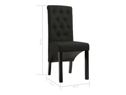 Juego de 2 sillas de comedor de tela negra