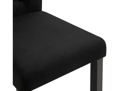 Juego de 2 sillas de comedor de tela negra