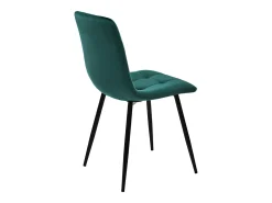 Juego de 4 sillas de comedor - Sillas con respaldo acolchado y patas de metal - terciopelo verde