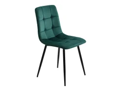Juego de 4 sillas de comedor - Sillas con respaldo acolchado y patas de metal - terciopelo verde