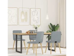 Juego de 4 sillas de comedor de tela gris claro