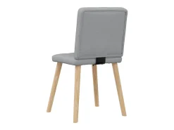 Juego de 4 sillas de comedor de tela gris claro