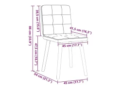 Juego de 4 sillas de comedor de tela gris claro