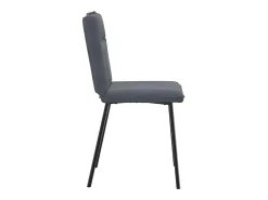 Juego de 2 sillas de comedor de terciopelo gris oscuro