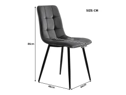 Juego de 4 sillas de comedor modernas tapizadas con respaldo - terciopelo - para comedor, sala de estar - gris