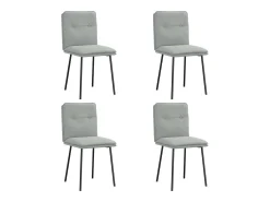 Juego de 4 sillas de comedor de terciopelo gris claro