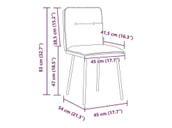 Juego de 4 sillas de comedor de terciopelo gris claro