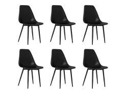 Juego de 6 Sillas de comedor negras PP ES317102