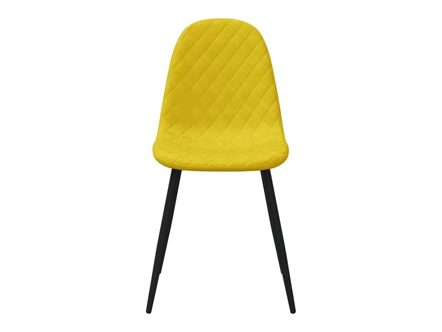 Juego de 4 sillas de comedor de terciopelo amarillo mostaza