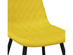 Juego de 4 sillas de comedor de terciopelo amarillo mostaza