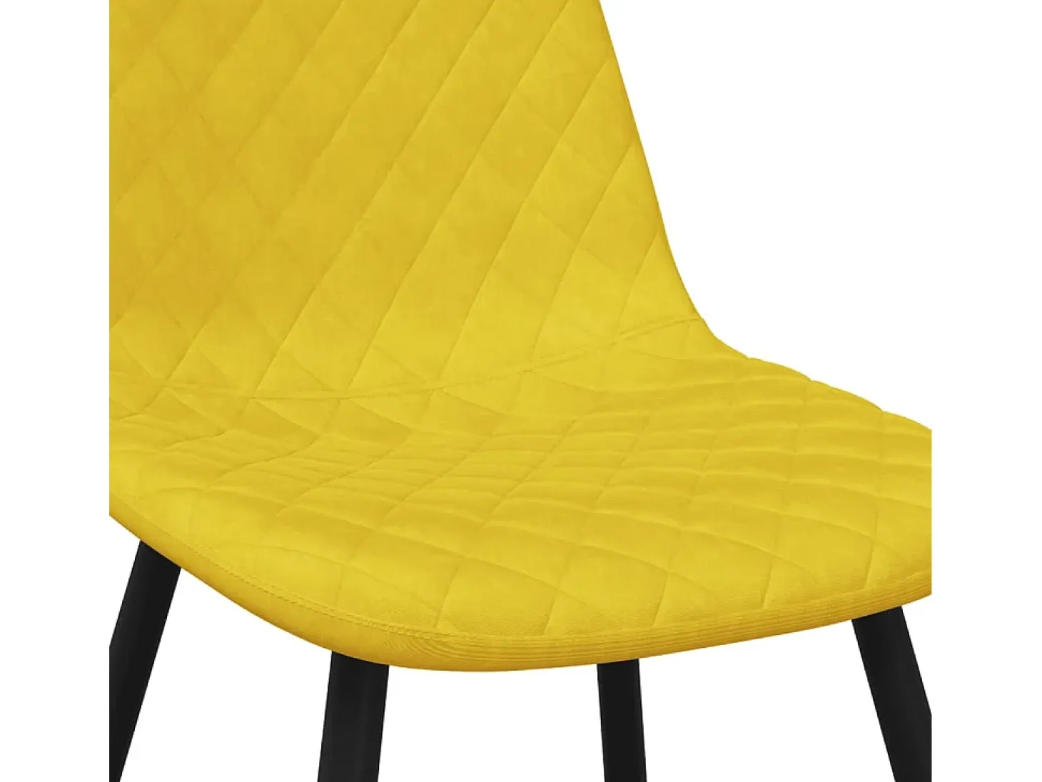 Juego de 4 sillas de comedor de terciopelo amarillo mostaza