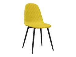 Juego de 4 sillas de comedor de terciopelo amarillo mostaza