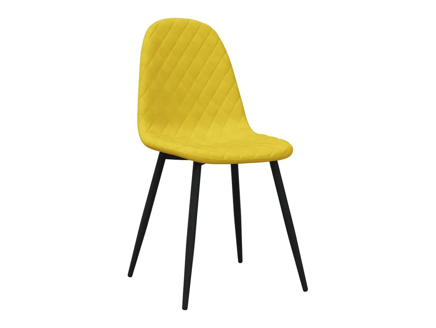 Juego de 4 sillas de comedor de terciopelo amarillo mostaza