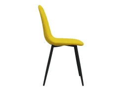 Juego de 4 sillas de comedor de terciopelo amarillo mostaza