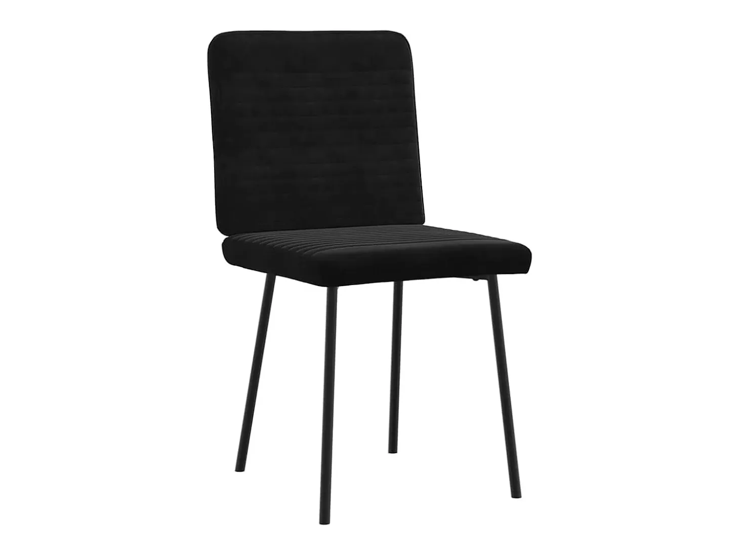 Juego de 6 sillas de comedor de terciopelo negro